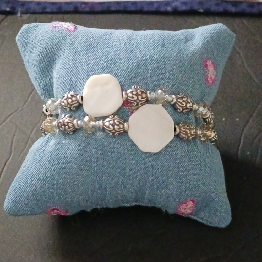 Brighton Utopia Mother of Pearl Double Strand Bracelet